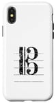 Coque pour iPhone X/XS Clef de Ténor (Noir Ancien) Trombone, Violoncello, Cello