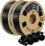 Turbo PLA Filament 1.75 mm Rapide PLA Filament Haute Vitesse 600 mm/s,Filament D'imprimante 3D Hyper PLA,Précision Dimensionnelle+/-0,02 mm,2 kg/Spule (Noir+ Noir)