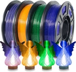 Filament PLA transparent clignotant 1,75 mm, filament PLA transparent à paillettes pour imprimante 3D, bobine PLA 1 kg, précision +/- 0,03 mm