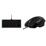 Logitech G Pro Mechanical Gaming Keyboard Qwertz, Ultraportable Design without Numeric Keypad & 02 HERO High Performance Wired Gaming Mouse, HERO 25K Sensor, 25,600 DPI, RGB, Black