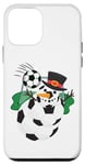 Coque pour iPhone 12 mini Ballons de football de Noël, bonhomme de neige, sports d'hiver, entraîneur