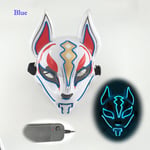 Anime Expro Decor Japanilainen Fox Mask Neon Led Light Cosplay Mask Halloween Party Rave Led Mask Tanssi DJ Palkkapäiväasu Rekvisiitta