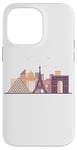 Coque pour iPhone 14 Pro Max Tour Eiffel de voyage cool ville Paris France silhouette cadeau