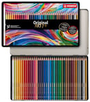 STABILO Crayon de couleur Original - Boite métal x 24 crayons dessin à mine fine - Coloris assortis