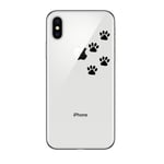 Coque Silicone IPHONE X Max Pattes de Chat Chien Fun APPLE Empreintes Traces Pomme Transparente Protection Gel Souple - Neuf