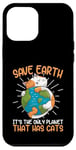 Coque pour iPhone 12 Pro Max Save Earth Cat Lovers, une planète mignonne qui s'embrasse