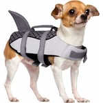 Memkey - Gilet de Sauvetage pour Chien Requin, Gilet de Flottation avec Poignée et Réfléchissant pour Petit Grand Chien, Vest Sauvetage Animal Sport