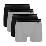 DIM Boxer Homme EcoDIM Coton Stretch Confort et Maintien x4, Noir/Gris, XXL