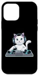 Coque pour iPhone 12 mini DJ Cat Mixing Musique Amusante Amateurs de Musique