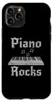 Coque pour iPhone 11 Pro Piano Rocks, pianiste musicien rock Goth