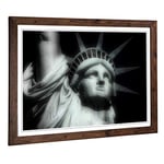 Big Box Art Framed Print of The Statue of Liberty New York City (4) Design | Wall Art Picture | Home Decor for Kitchen, Living Room, Bedroom, Hallway, Walnut, A2 / 24.5x18 Inch / 62x45cm