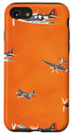 Coque pour iPhone SE (2020) / 7 / 8 Drapeau américain minimaliste orange tropical P-51 Mustang de la Seconde Guerre mondiale