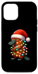 Coque pour iPhone 12/12 Pro Ornithorynque portant un chapeau de Père Noël, tenant une boîte cadeau de Noël