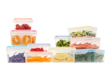 Plastic Food Storage Containers with Lids, Lunchboxes, Reusable Food Storage, Set of 10