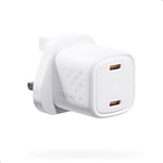 VOLTME USB C Plug 30W, Type C Plug GaN III, USB Plug Adaptor UK USB C Charger Plug PD3.0 & PPS, Fast Charge Plug for iPhone 15 Pro Max, Galaxy S21/ S21+, iPad Pro, Pixel, White