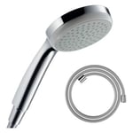 Pommeau de douche HANSGROHE Croma 100 EcoSmart chromé + flexible de douche HANSGROHE Designflex 160 cm chromé