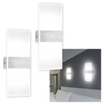 2X Applique murale led Chambre à coucher Applique murale couloir Inne Spot mural Blanc 6W - Tolletour