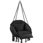Fauteuil suspendu avec un coussin d'assise épais - noir