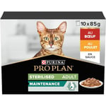 PRO PLAN Adulte Stérilisé Boeuf Poulet 10x85g