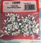 Cable Clips Round 4mm Wall Tack Fixing Nails DIY Electrical Wire TV Phone X 50