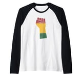 African Map Fist Black History Month Celebration Culture Raglan Baseball Tee