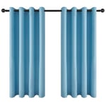 Topfinel Sky Blue Blackout Curtains for Bedroom 54 Drop, Eyelet Thermal Insulated Curtains Soft and Drapey Fabrics for Living Room 46x54 Inch (W117 x L137 CM 2 Panels)