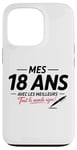 Coque pour iPhone 13 Pro 18ème anniversaire garçon fille 18 ans 2007 drôle cadeau