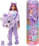 Barbie Poupée Barbie Cutie Reveal Bisounours avec Costume en Peluche Groscadeau et 10 Surprises, Dont Le Changement de Couleur et Un Mini Ours, JCN94