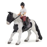 Papo - Lot de 2 figurines - Collection Papo – Chevaux, Poulains et Poneys - Jeune cavalière + Poney avec selle