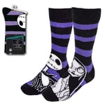 A NIGHTMARE BEFORE CHRISTMAS JACK AND SALLY ALL OVER DESIGN PAIR MENS CREW SOCKS