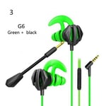 Écouteurs magnétiques casque de musique Téléphone Neckband sport Écouteurs Écouteurs Écouteurs de jeu avec microphone pour téléphones / PC-G6 Vert Noir