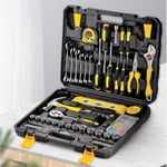 Mallette à Outils 108pcs Caisse Complète Coffre à Outils avec Clé Jeu de Tournevis de Precision Marteau Pince Réparation à Domicil