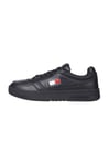 Tommy Jeans Men's (New) TJM Cupsole Leather ESS EM0EM01443 Sneakers, Black (Black), 10.5 UK