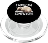 I Work On Computers Siamese Cat Meezer PopSockets PopGrip for MagSafe