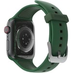 OtterBox Bracelet All Day pour Apple Watch Series 9/8/7/6/SE 2e gen/SE 1e gen/5/4/3 - 42mm/44mm/45mm, Bracelet de rechange en silicone doux au toucher durable pour Apple Watch, Vert Foncé