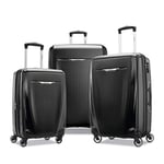 Samsonite Winfield 3 DLX Valise Rigide à roulettes pivotantes, Noir, 3-Piece Set (20/25/28), Winfield Valise Rigide Extensible avec roulettes pivotantes 3 DLX