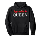 Rummikub Queen Logo With Royal Crown Noble White Ink Pullover Hoodie