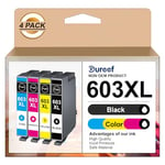 Gureef 603XL Ink Cartridges for Epson 603 Ink Cartridges Multipack Compatible with Epson Expression Home XP 2100 XP-2105 XP 3100 XP 3105 XP 4100 XP-4105 Workforce WF-2830DWF WF-2835DWF WF-2850DWF