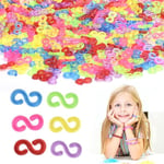 1000 st Loom Bands S Clips - Färgglada gummibandskopplingar