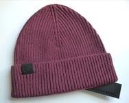 J.LINDEBERG Stockholm Wool DUSTY BURGUNDY Cuff Beanie Toque Hat Mens Sweden