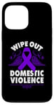 Coque pour iPhone 13 Pro Max Wipe Out Domestic Violence, ruban violet