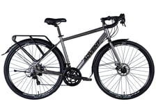 Gravelbike Vélo Randonnée City 28 " Ville Porte-Bagage Aluminium Gris Rh 50 CM