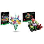 LEGO 10313 Icons Bouquet de Fleurs Sauvages, Plantes Artificielles avec Coquelicots et Lavande & 10309 Icons Les Succulentes: Plantes Artificielles, Décoration de Maison, Collection Botanique