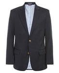 Tommy Hilfiger Boys' Bi-Stretch Alexander Blazer, Single Breasted with Pocket Square, Solid Color with Flag Print Lining, Masters Navy, 7