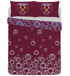 West Ham United Double Duvet Cover Set Football Sky Reversible Bedding Official