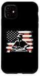 Coque pour iPhone 11 Drapeau américain DJ – Amoureux de la platine Deejay des États-Unis patriotiques