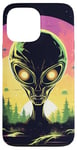 Coque pour iPhone 13 Pro Max Tête d'extraterrestre verte mignonne visage OVNI || Alien