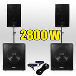 Pack 151512 Sono DJ 2800W Caissons bi-amplifi?