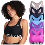 Under Armour Sports Bra Ladies Compression Support Mid Vest Crop Top HeatGear