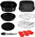 Accessoires Smlntbu de friteuses à Air Set de 13 pièces avec Moule Air Fryer,Antiadhésif Airfryer Accessoires Compatible pour